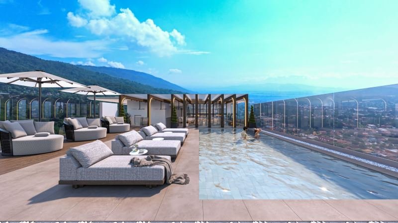Piscina infinity de Condominio Río 26 en San Pedro Sula