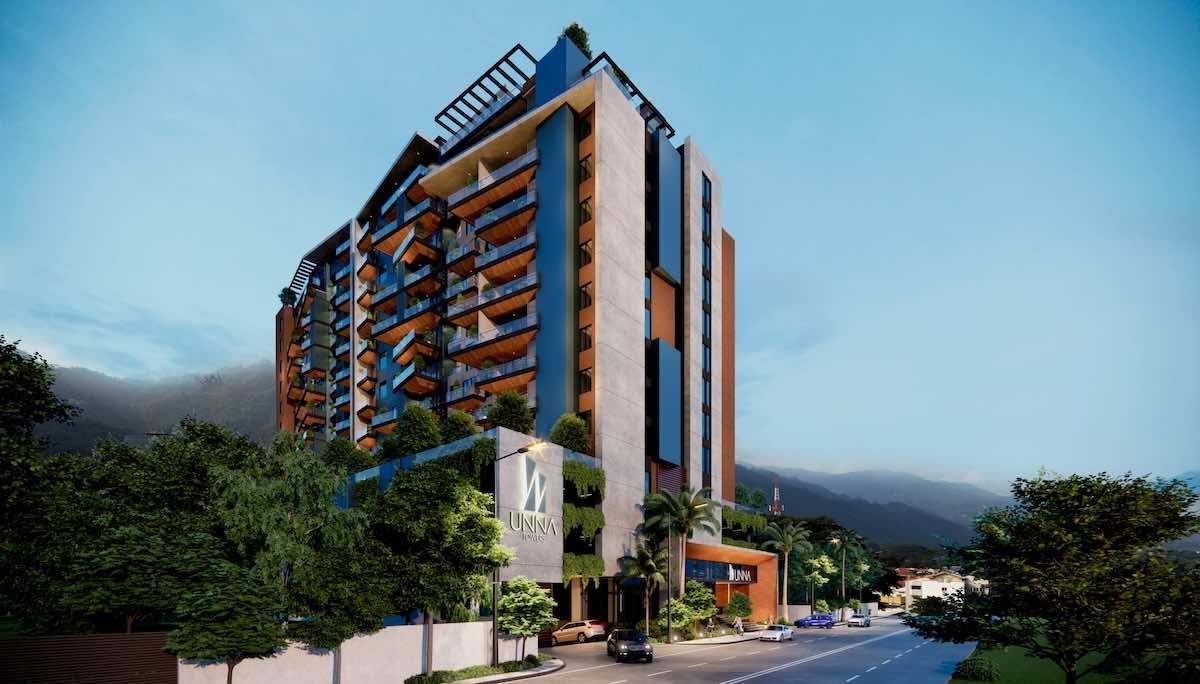 Fachada frontal de Unna Towers