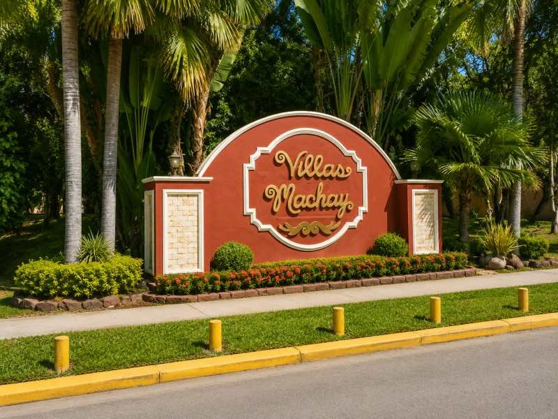 Entrada y entorno de Residencial Villas Mackay en San Pedro Sula