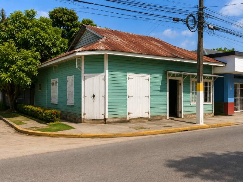 Acceso al complejo en Barrio Los Ángeles