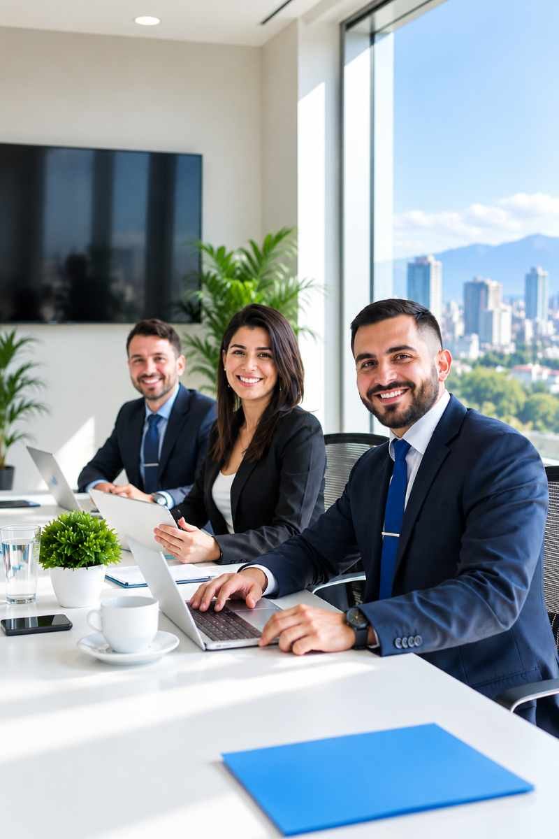 Equipo profesional colaborando en una reunión